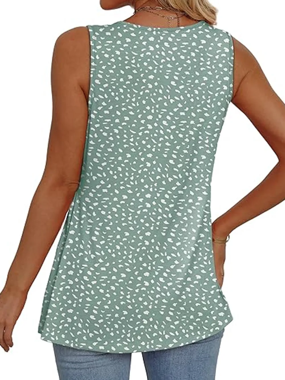 Womens Tank Tops 2025 Flowy Peplum Tops For Women Dressy Sleeveless V Neck Babydoll Tank Tops