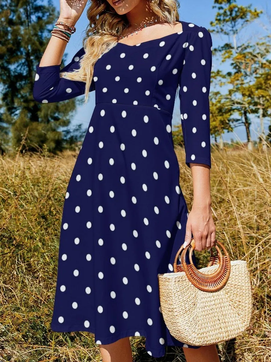 Tied Back Polka Dot Dress