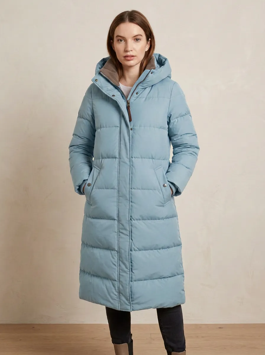 Effortless Padded Long Hooded Coat