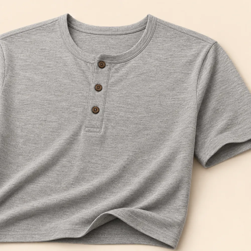 Men’s Soft Short Sleeve Henley Shirt