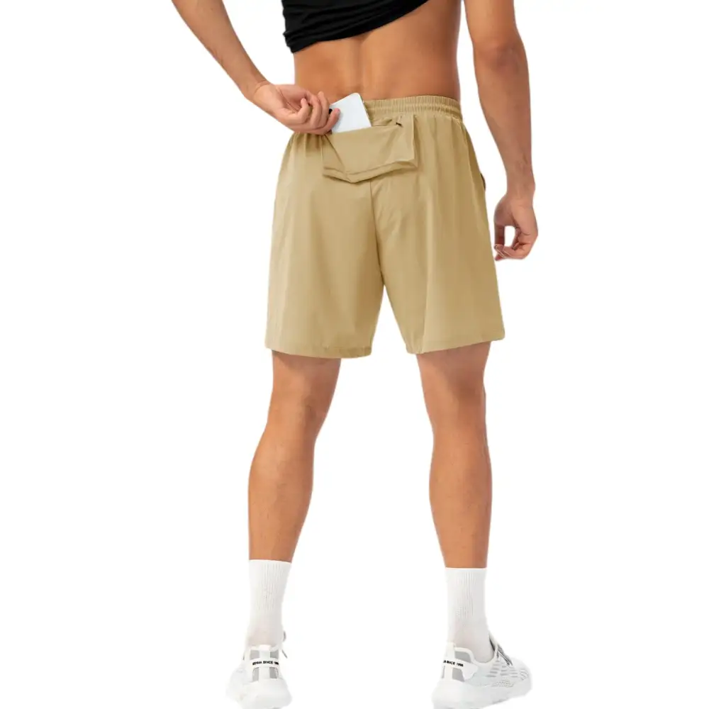 Refined Drawstring Elastic-Waist Side-Pocket Lightweight Men's Athletic Shorts