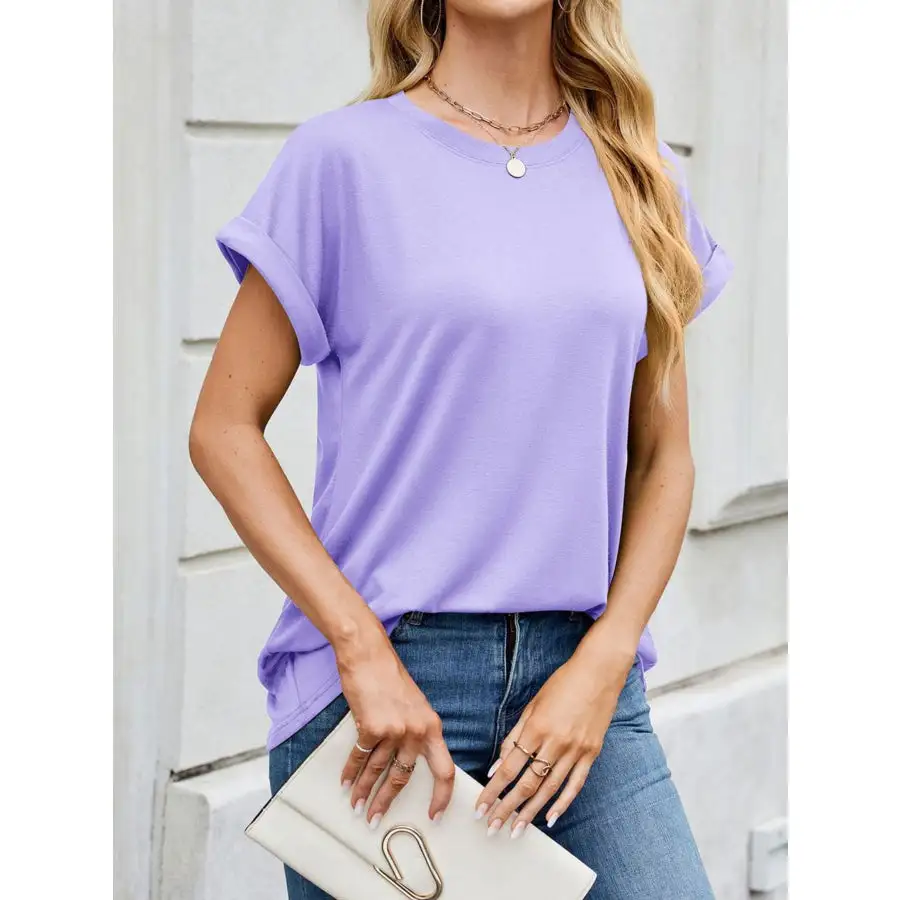 Polished Casual Rolled Sleeve T-shirt