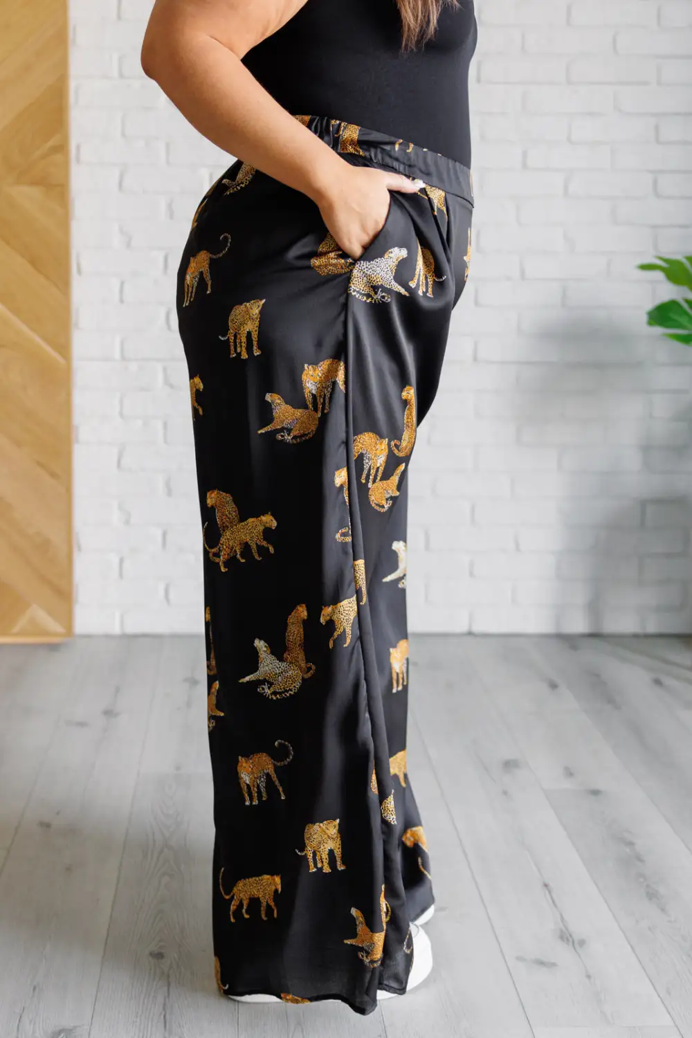 Legendary In Leopard Satin Wide Leg Pants
