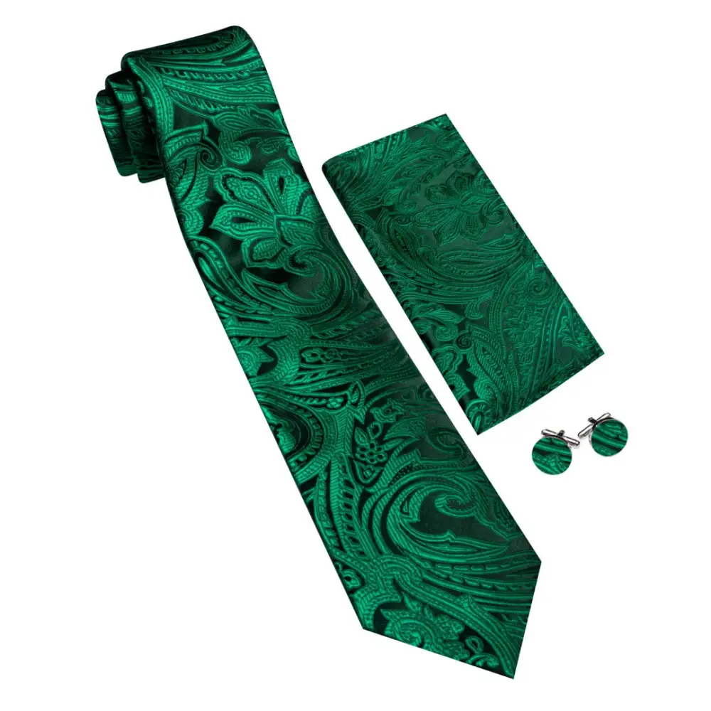 Elegant Floral Silk Necktie Set