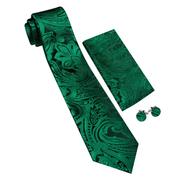 Elegant Floral Silk Necktie Set