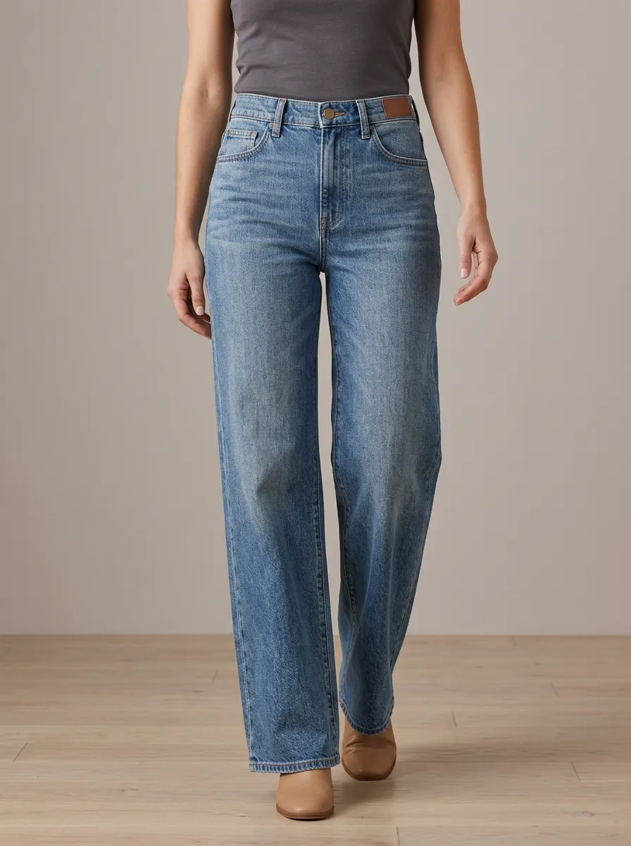Relaxed-Essential High-Rise Wide-Leg Denim Jeans