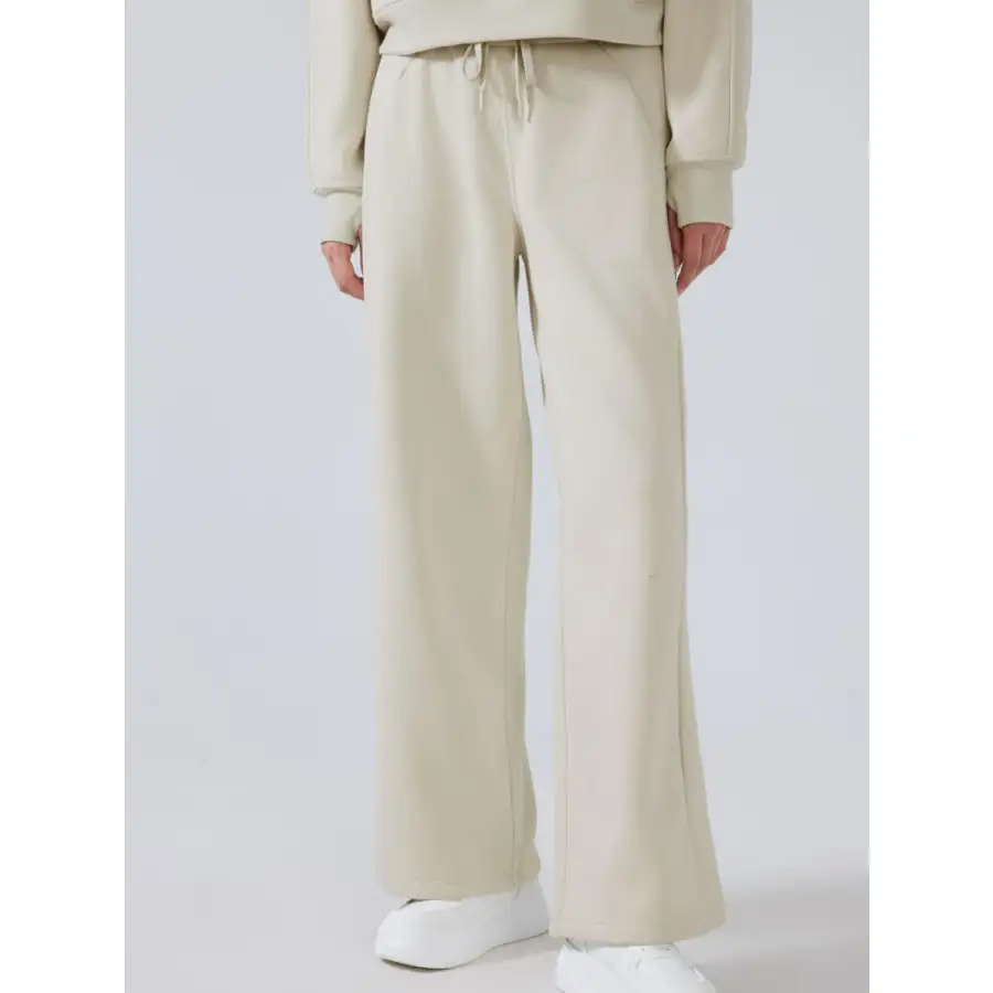 Feminine Drawstring Wide Leg Pants