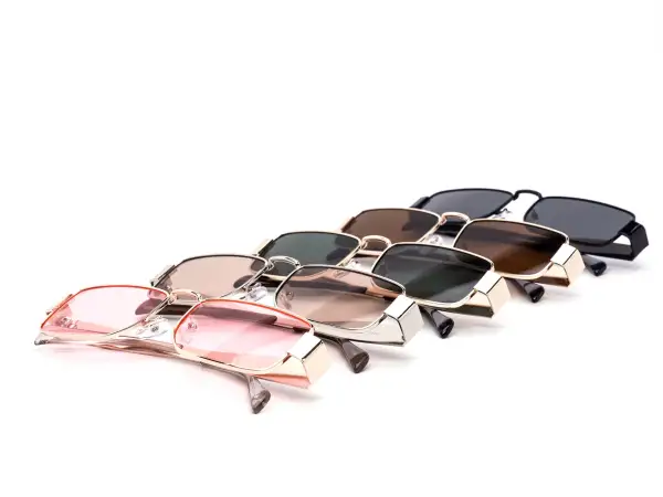 12-Pack Chunky Metal Rectangle Sunglasses