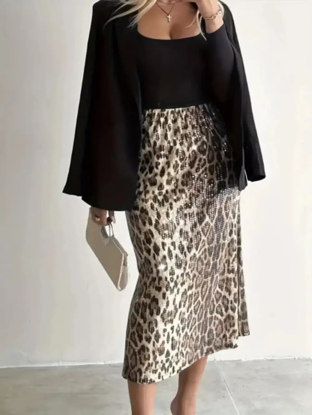 Sequin Midi Skirt