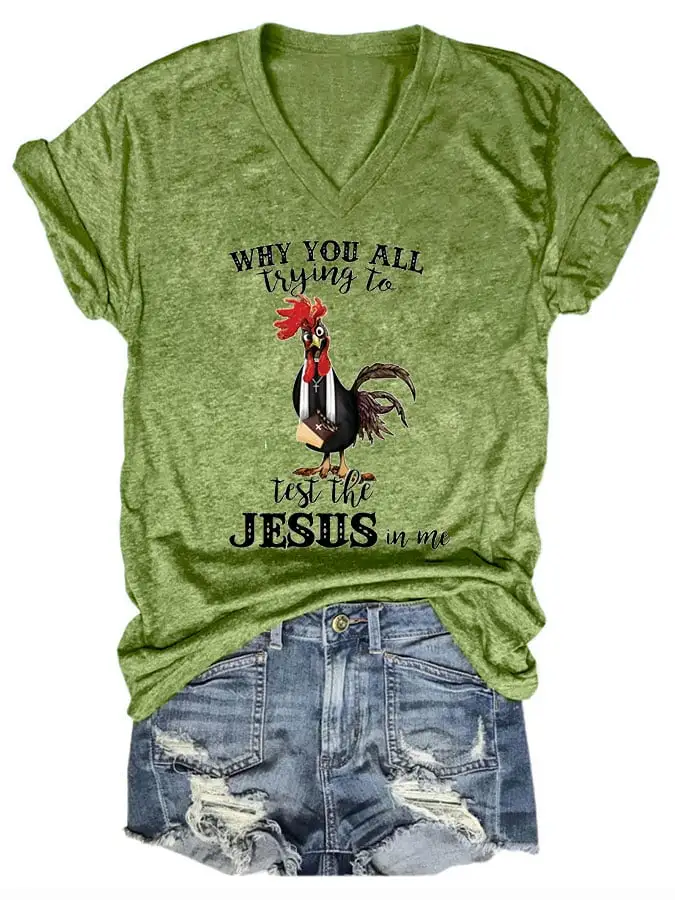 Casual Jesus Print T-Shirt