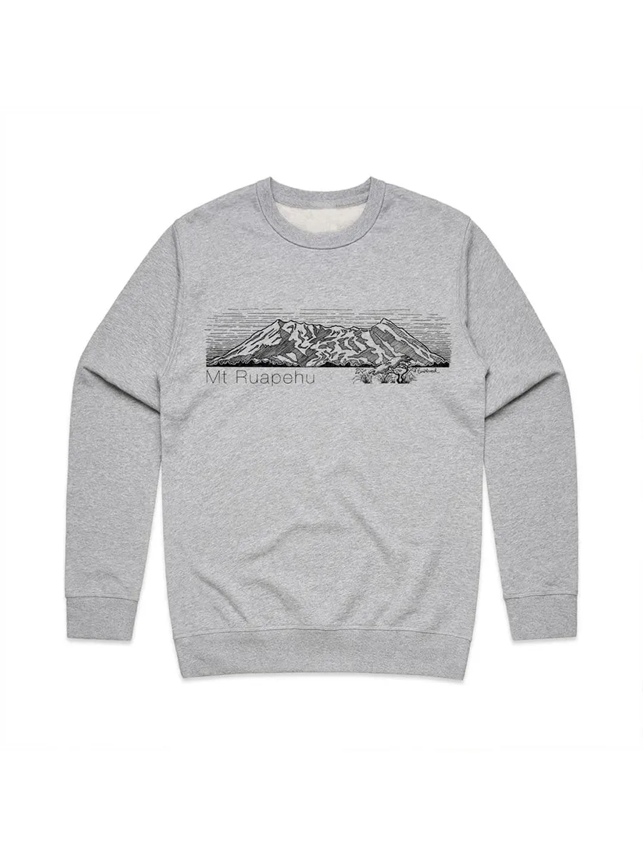 Fashionally designed Ruapehu mountain pattern versatile casual sports shirt
