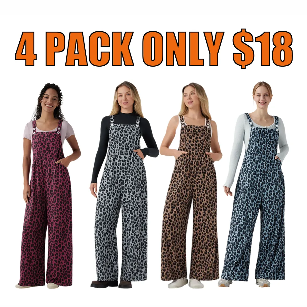 🔥Leopard Print Casual Overalls (With Pockets)