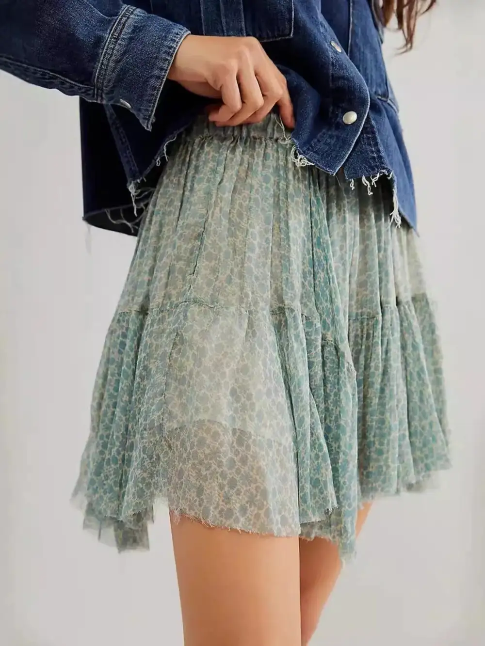 Comfy Mesh Printed Skirt