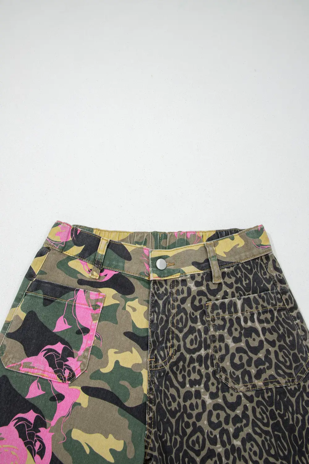 Straight Leg Leopard Print Multicolour Abstract Jeans