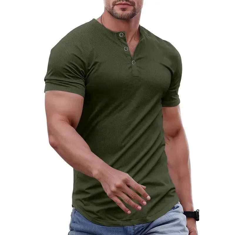 Men's Solid Color Slim Fit Longline T‑Shirt