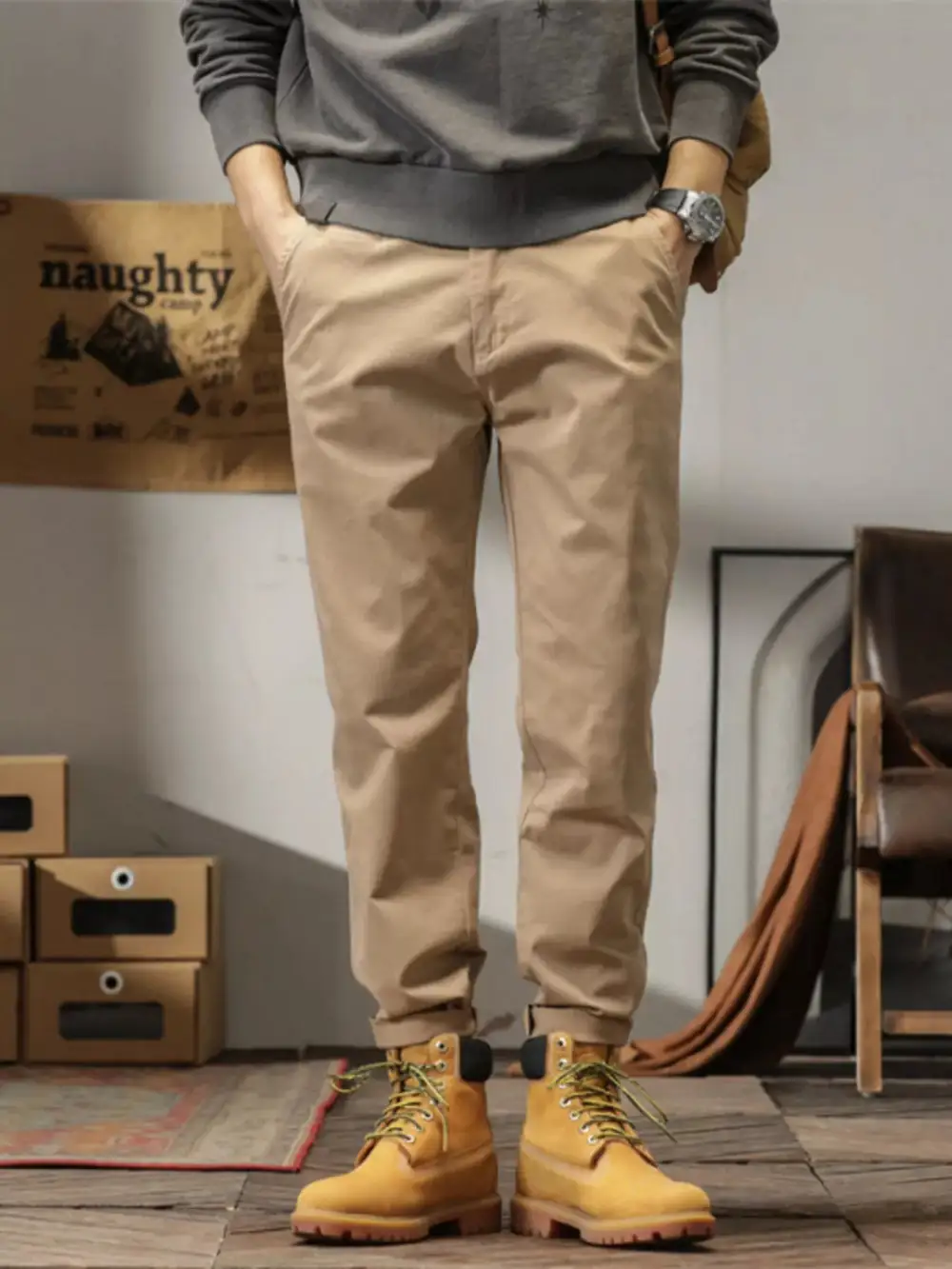 Men's Plus Size Casual Style Slim Fit Ankle