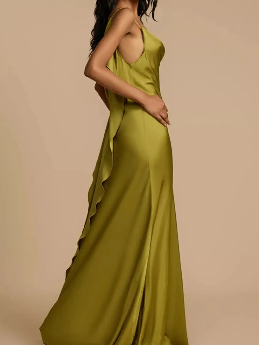 Satin Slit Maxi Dress