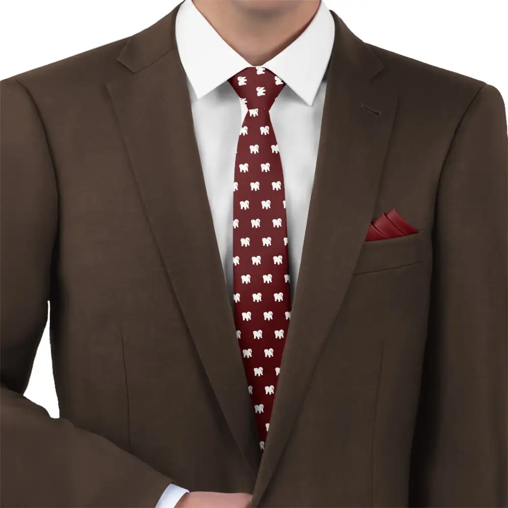 Bichon Dog Pattern Necktie