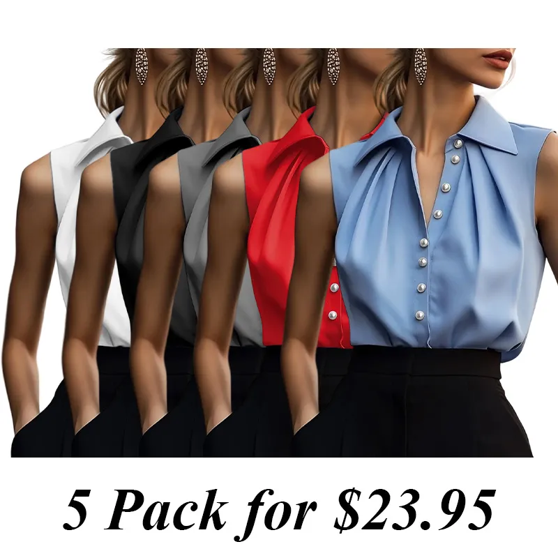 Fashion Satin Shirt Sleeveless Top