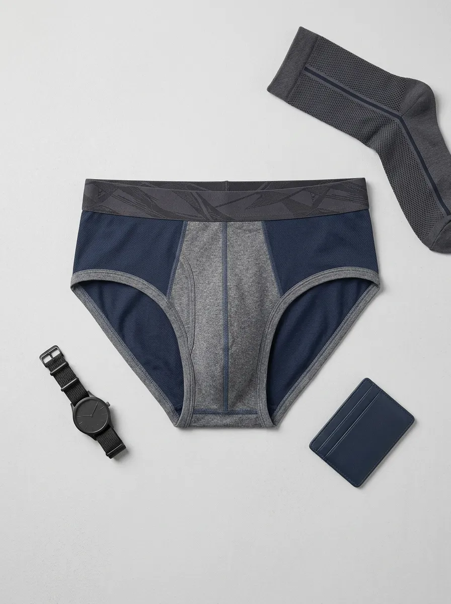 Men's Athletic Performance Colorblock Printed Briefs