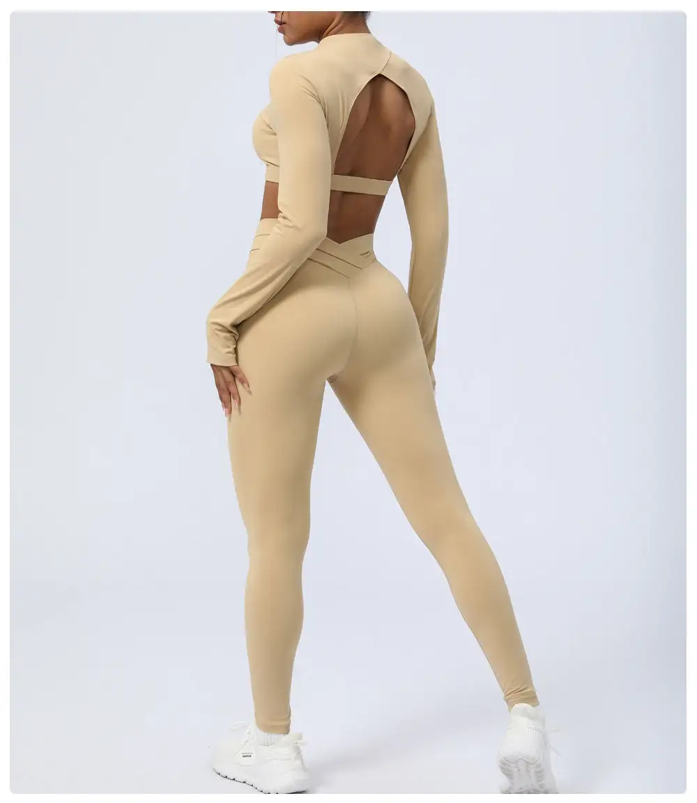 Seamless Backless Top and Leggings Active Set