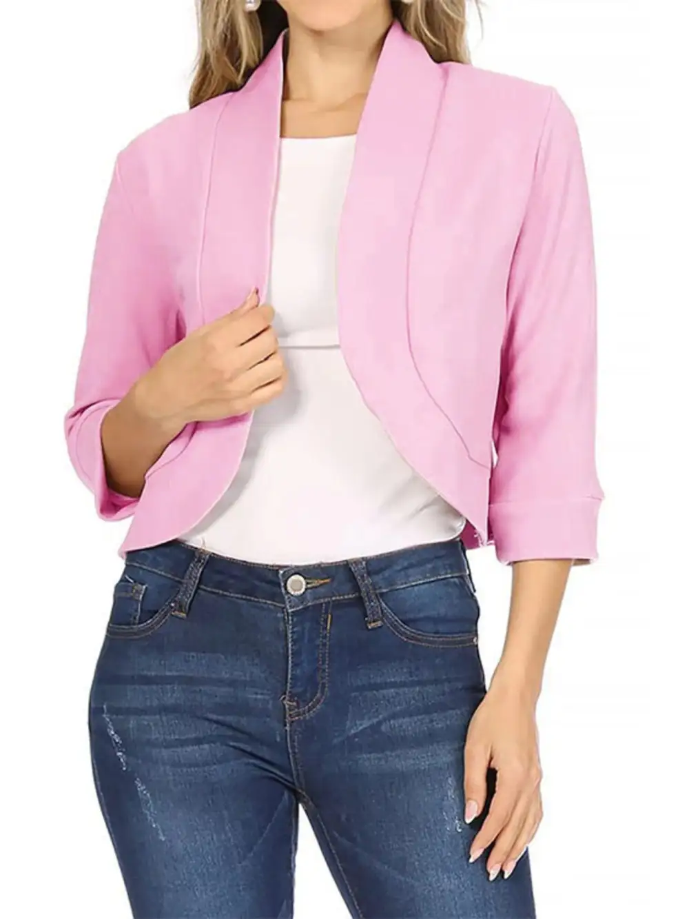 Open-Front Cropped Blazer
