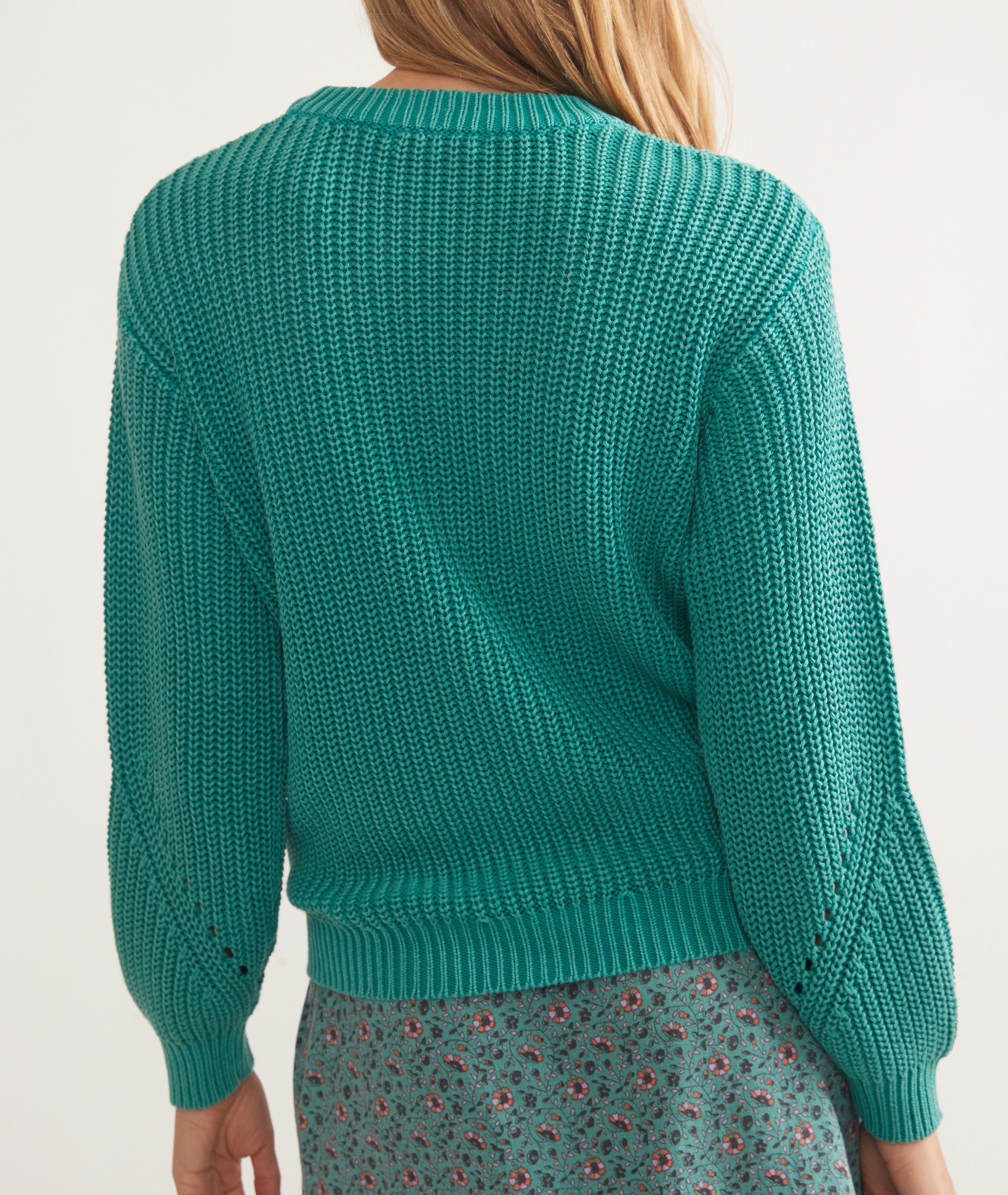 Long Sleeve Knit Sweater with Cutouts