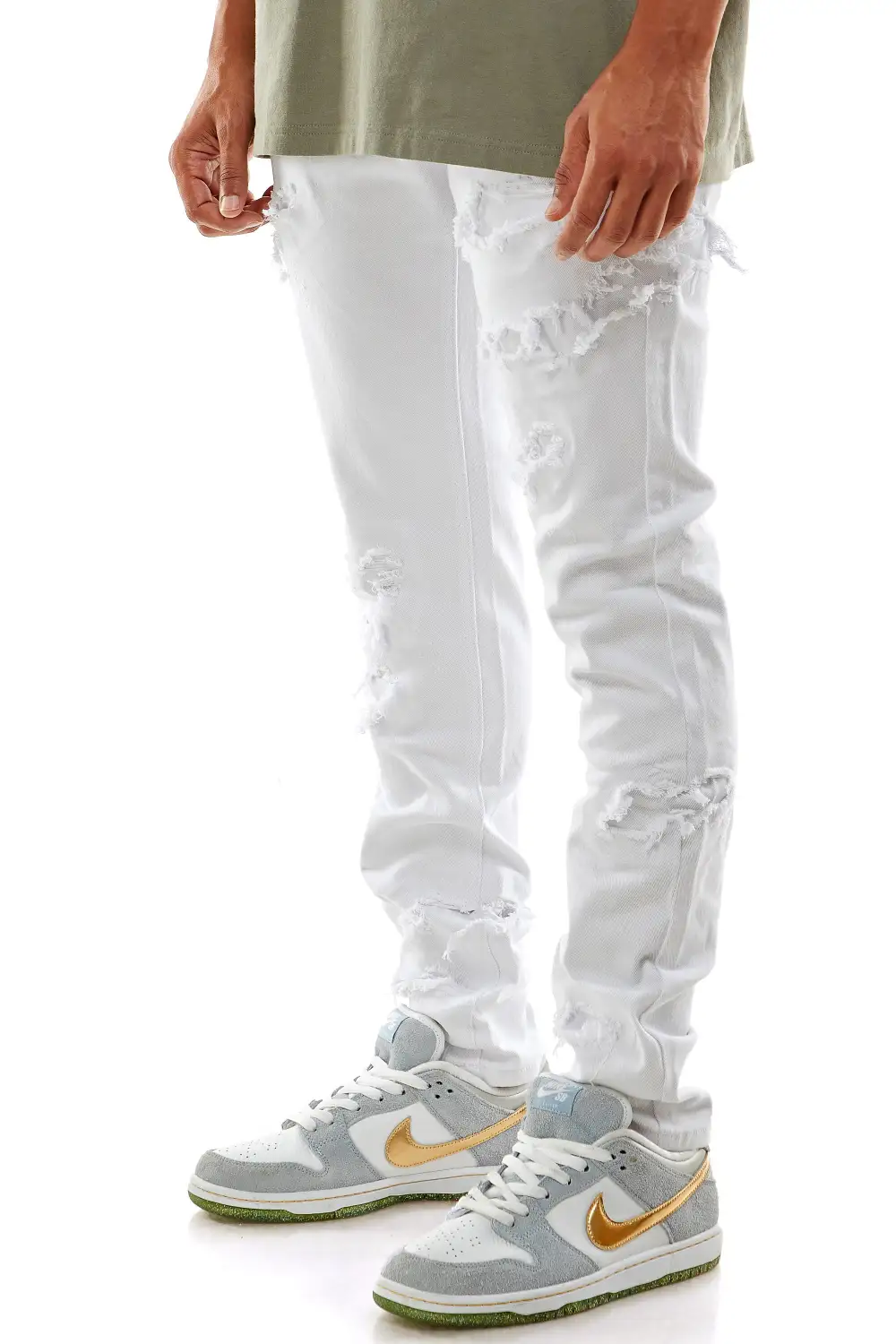 Men's Urban Skinny Patchwork Stretch Pants