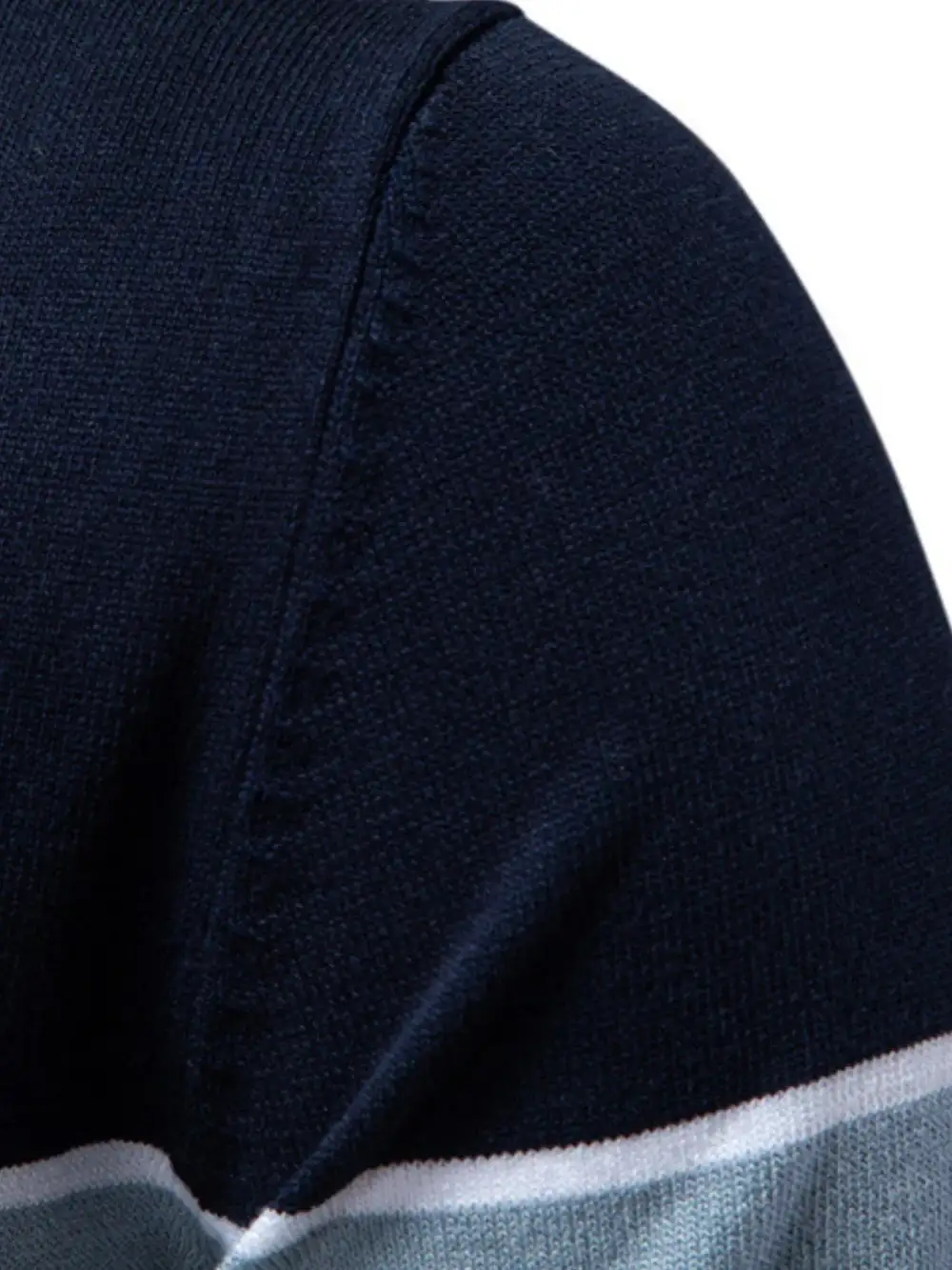 Short-Sleeve Color-Block Contrast-Stitch Ribbed Polo Shirt