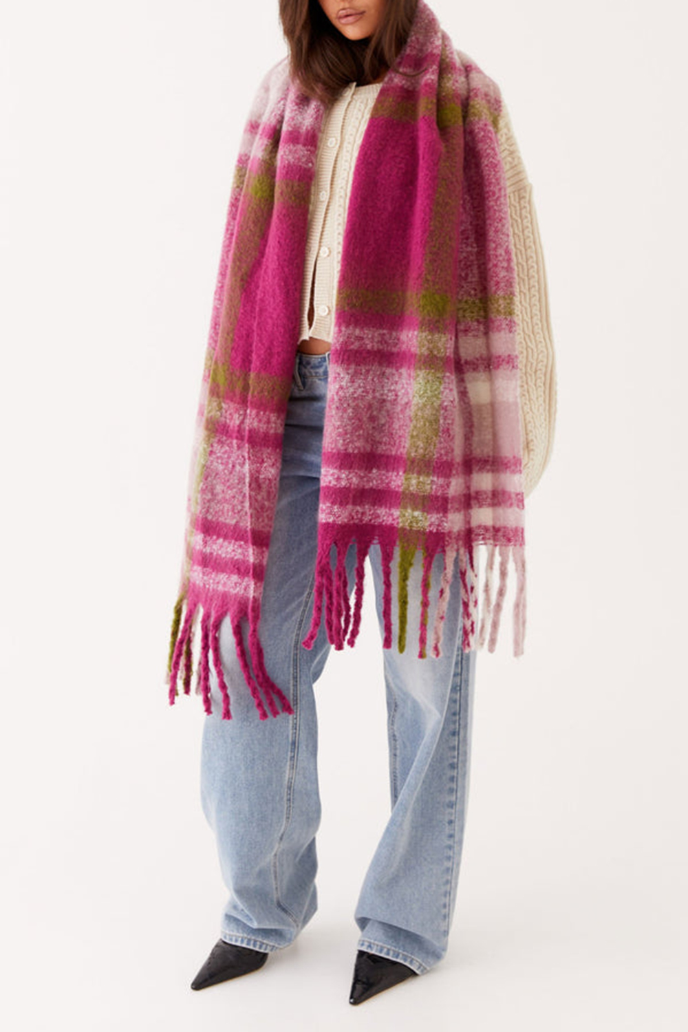 Pink Rainier Plaid Scarf