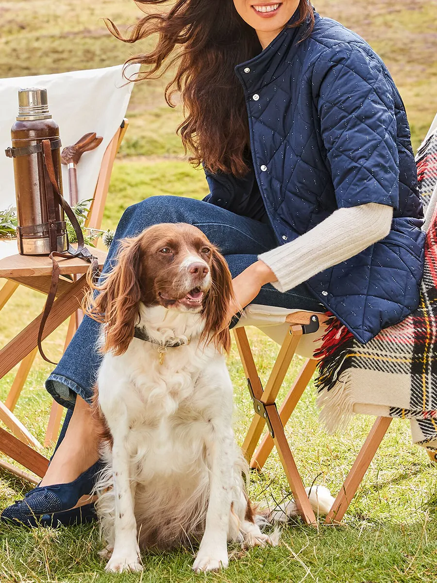 Lady's Fashionable And Shiny Needle Stitched Button Down Down Jacket