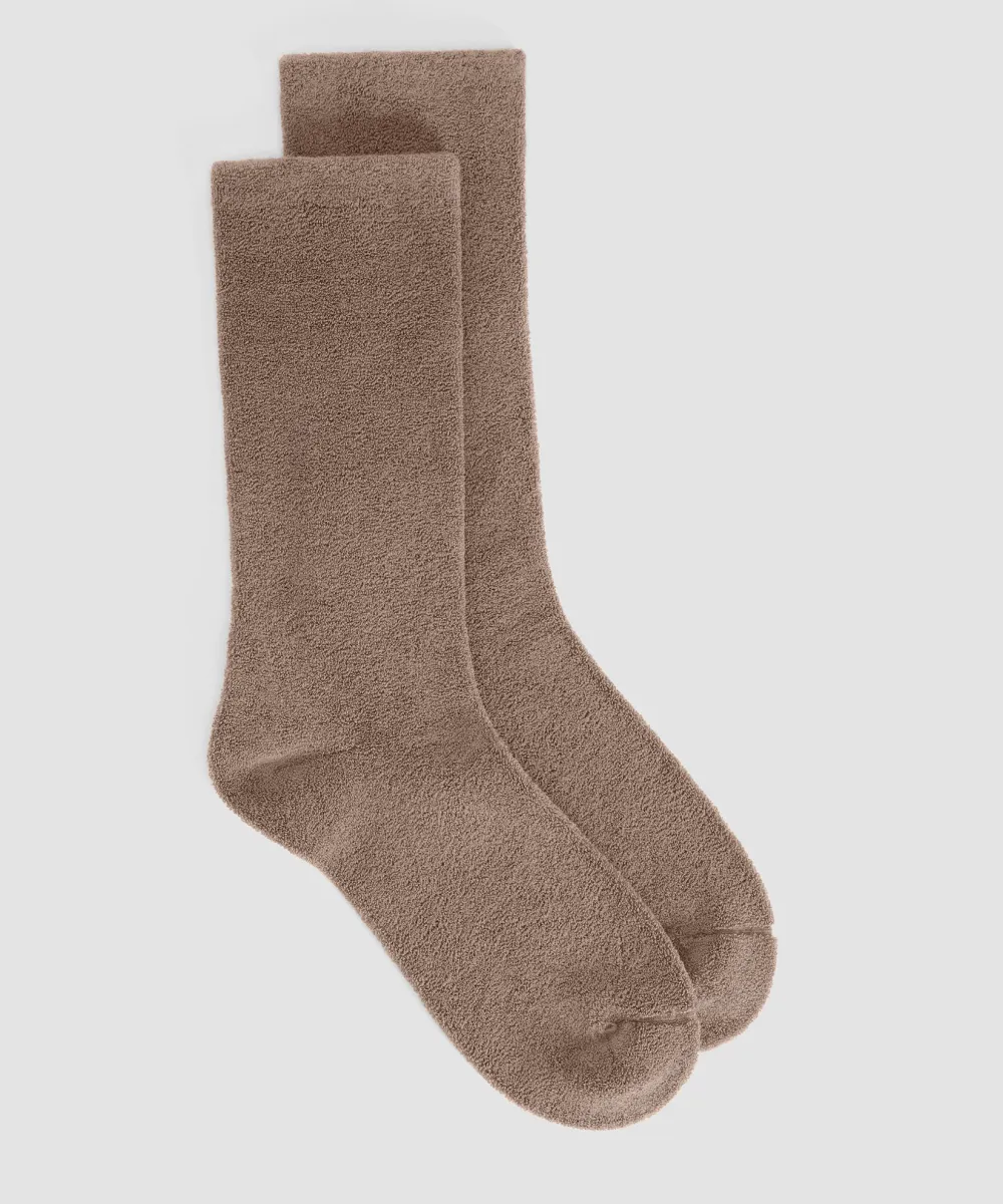 Plain Casual Style Cotton Crew Sock