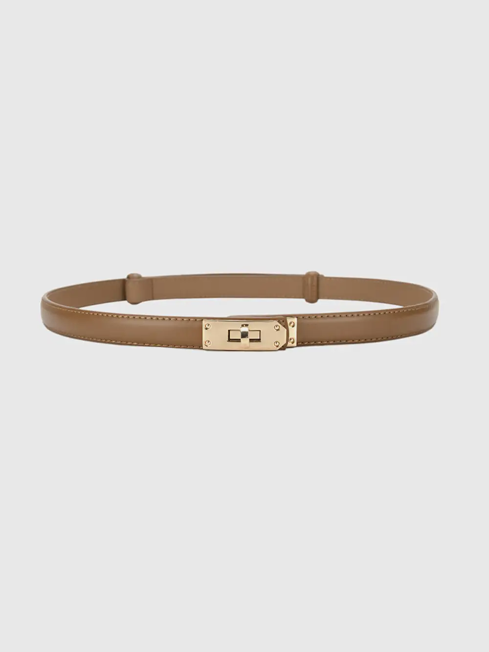 Brown Leather Belt for Slim Waist Design