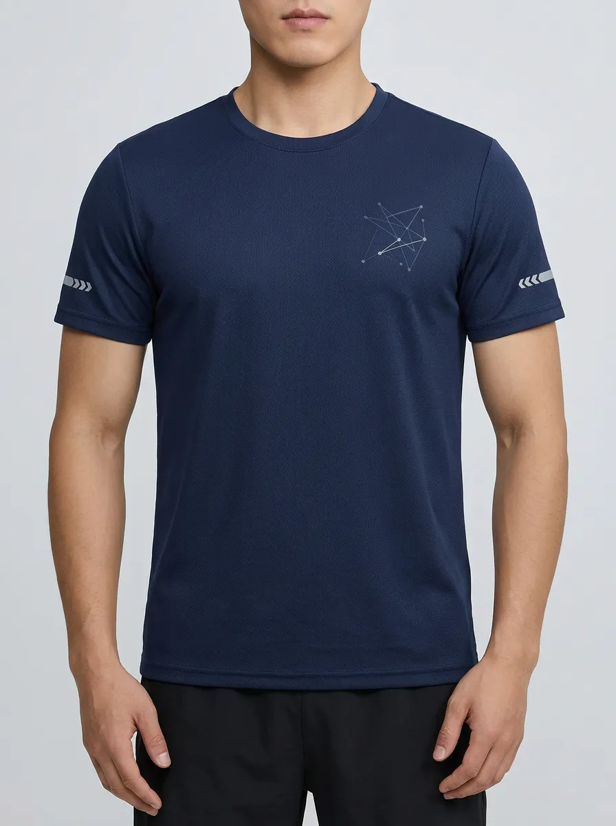 Men's Geometric Constellation Printed Reflective Quick-Dry Sports T-Shirt