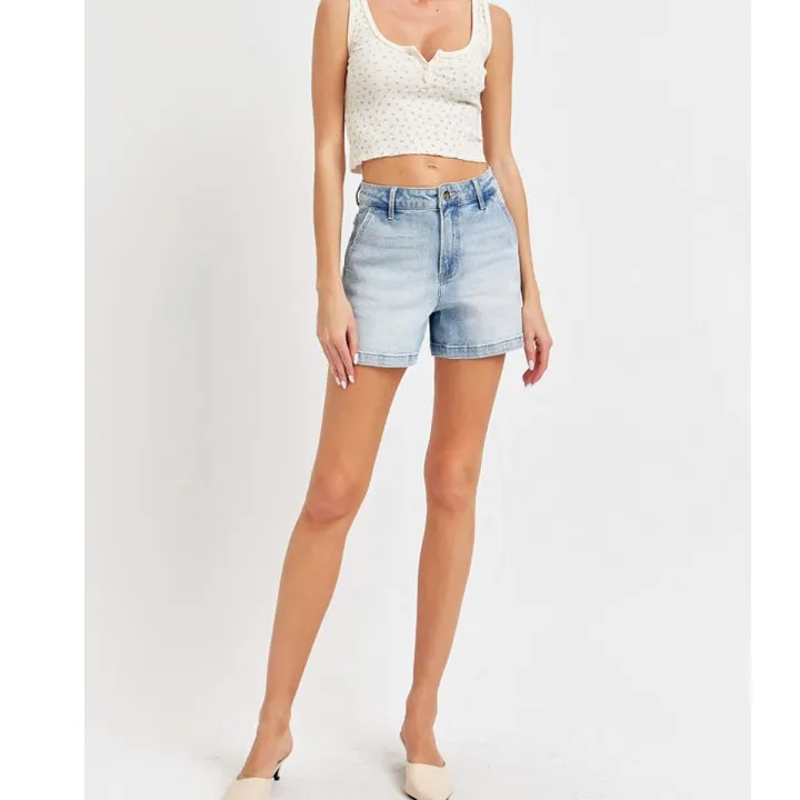 Full Size High Rise Denim Shorts