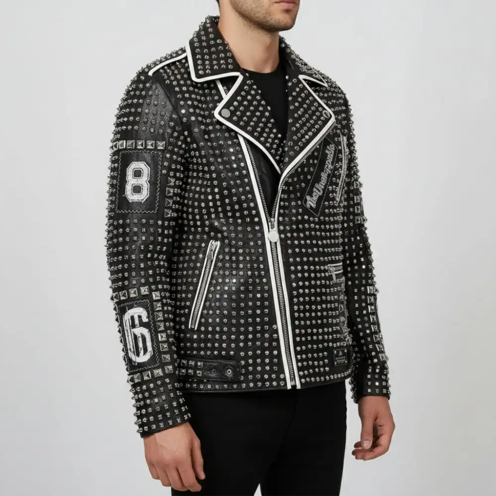 Everyday Leather Biker Motorcycle Studded Jacket
