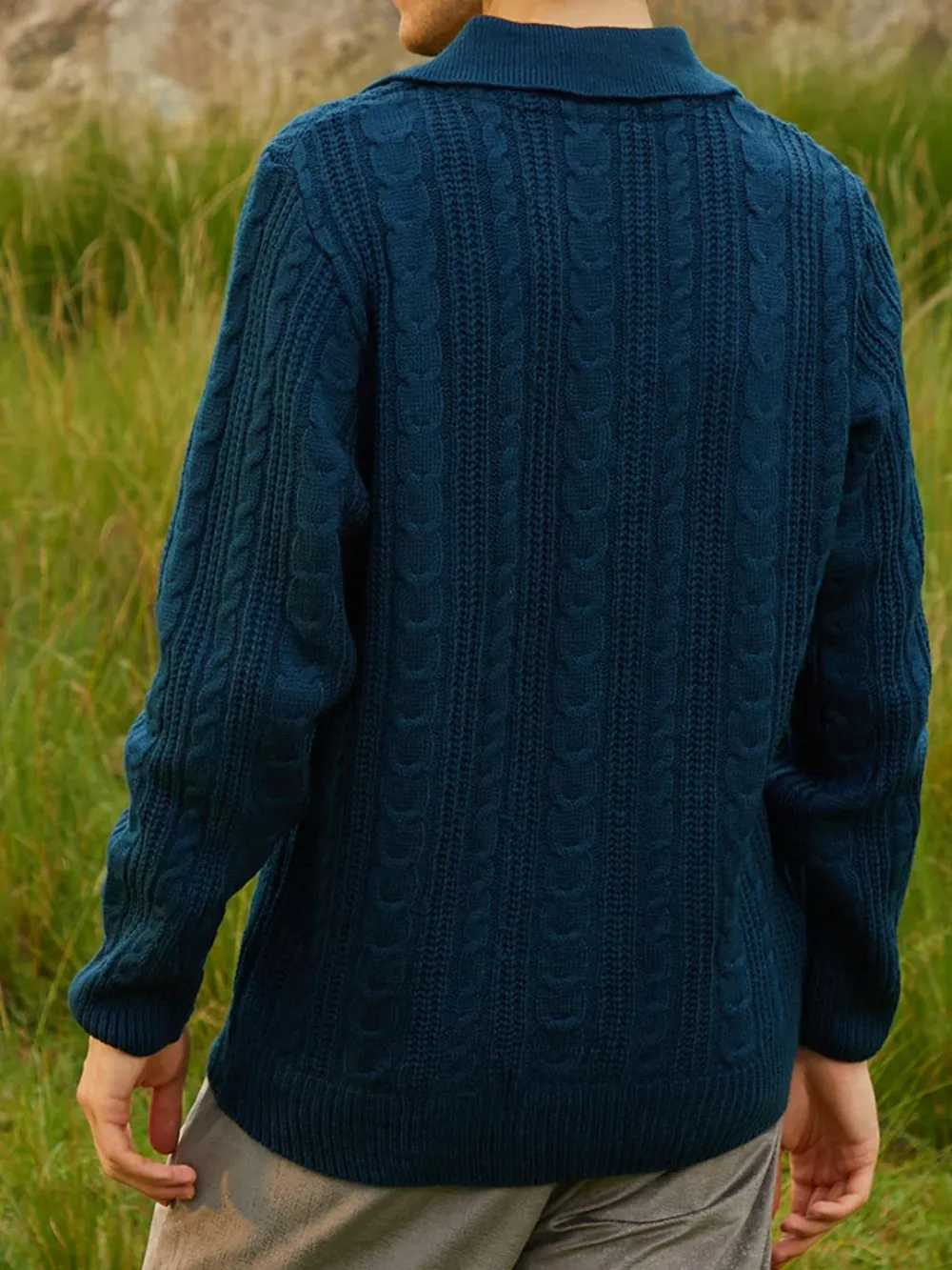 Knit Collared Polo Neck Sweater