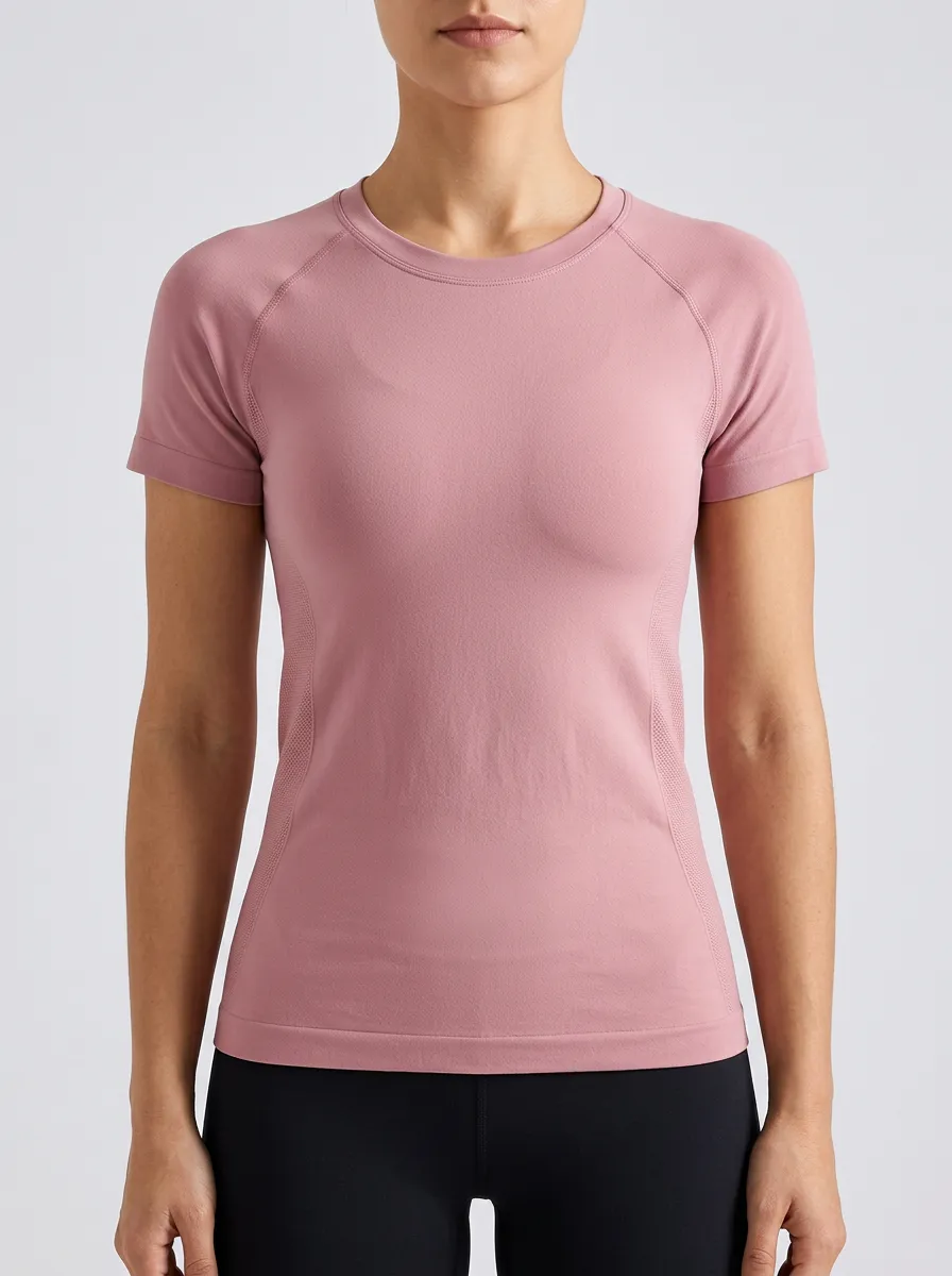Women's Textured Seamless Raglan Crewneck T-Shirt