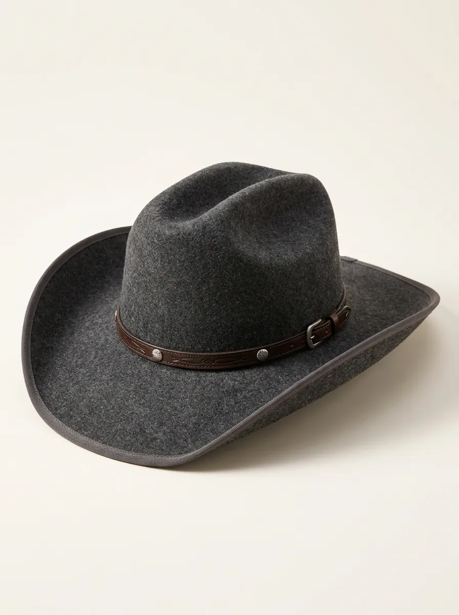 Felt Cowboy Hat Finished with Leather Studded Band