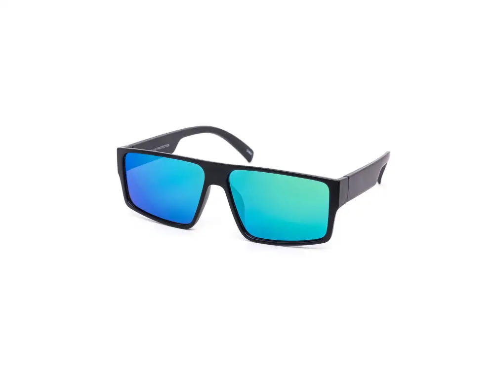 12-Pack All-Black Classy Wraparound Square Burnt Mirror Sunglasses