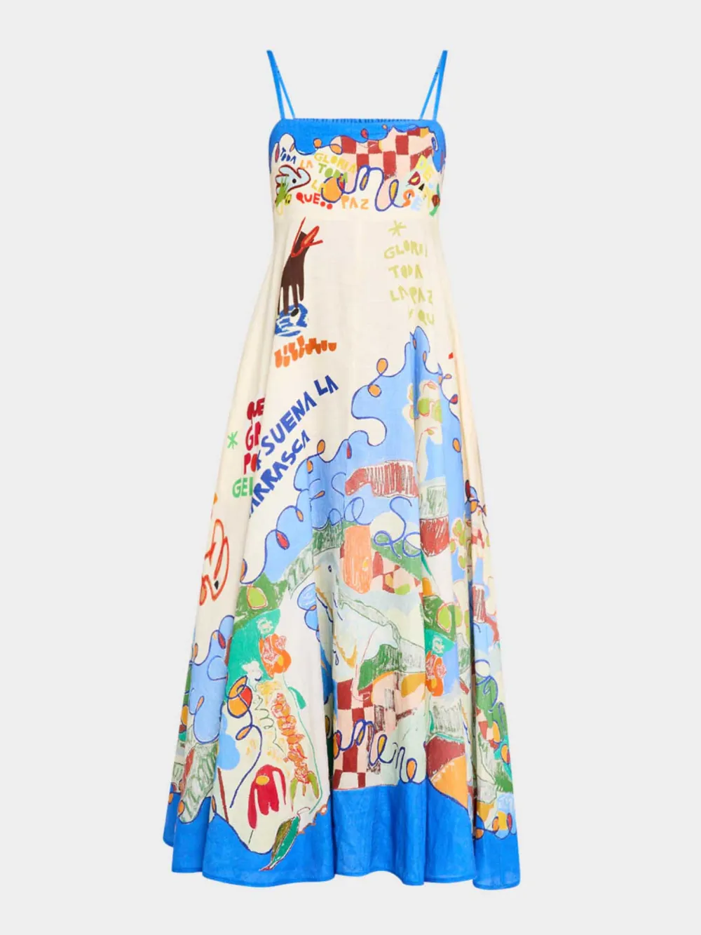 Art Island Floral Print Flared Midi Dress
