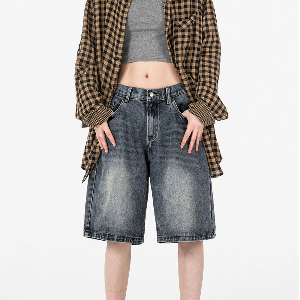 Distressed Denim Shorts