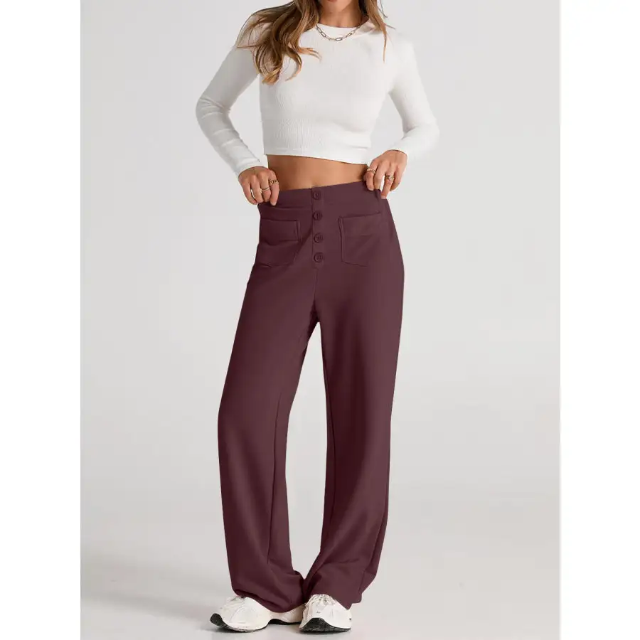 Chic High Waist Wide Leg Pants