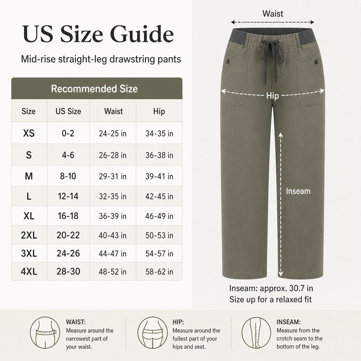 Women's solid seam detail drawstring mid-rise straight-leg pants detail