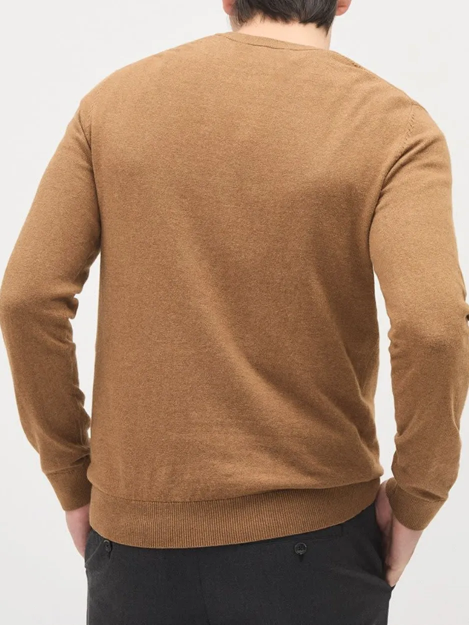 Caramel Brown Crew Neck Long Sleeve Sweater