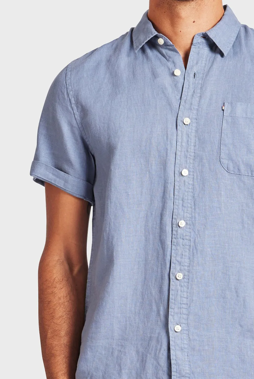 Dutch Blue Linen Short Sleeve Shirt