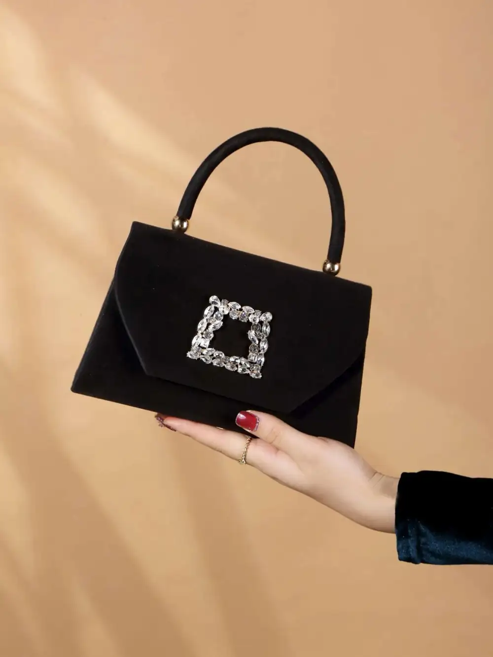 Glitter Bling Shiny Elegant and Velvet Evening Clutch Bag