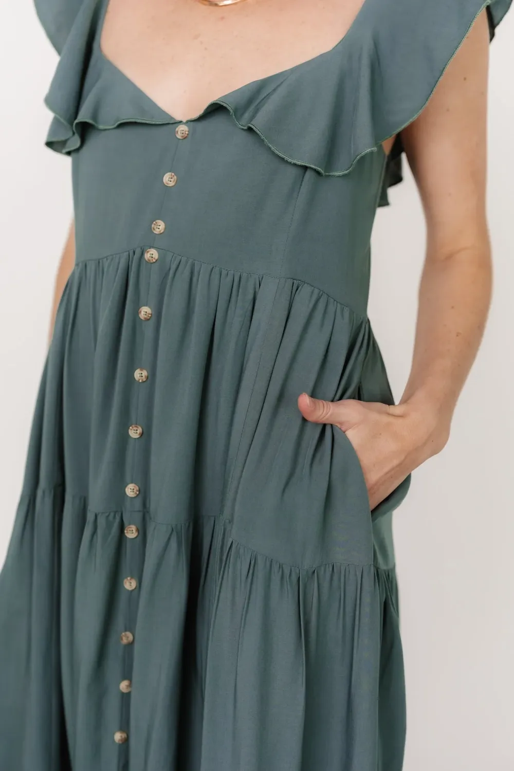 Classic Versatile Lace Collar V-Neck Dress
