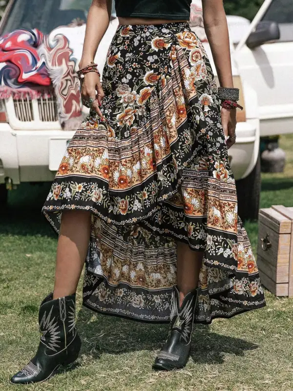 Graceful Printed Boho Skirt