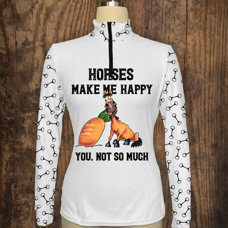 Women's Riding Style Owen Horse Print Long Sleeve Casual Shirt